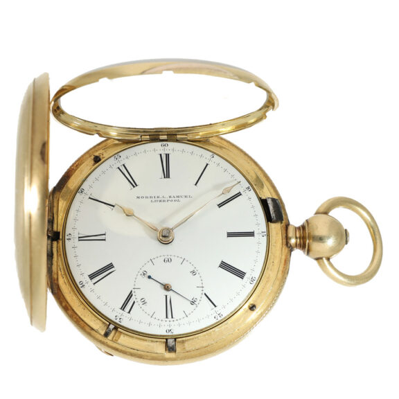 English early 18K gold full hunter cased lever watch Circa 1825 English early 18K gold full hunter cased lever watch Circa 1825