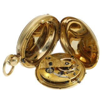 English early 18K gold full hunter cased lever watch Circa 1825