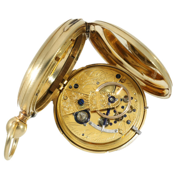 English early 18K gold full hunter cased lever watch Circa 1825 English early 18K gold full hunter cased lever watch Circa 1825