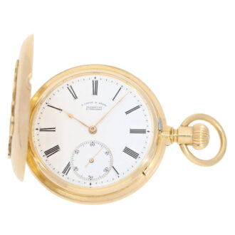 German 18K gold hunting cased lever pocket watch Circa 1903
