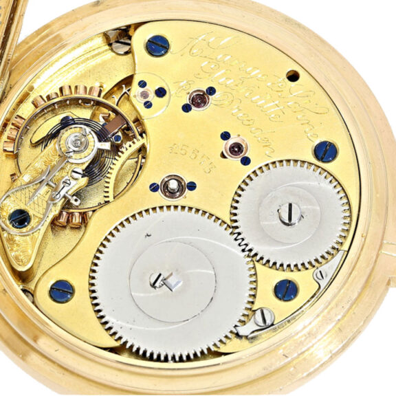 German 18K gold hunting cased lever pocket watch Circa 1903 German 18K gold hunting cased lever pocket watch Circa 1903