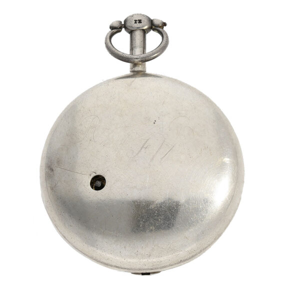 This timepiece boasts a double open faced silver case, adorned with matching Hallmarks from the year 1814 This timepiece boasts a double open faced silver case, adorned with matching Hallmarks from the year 1814