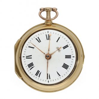 English 18 Carat gold cylinder watch with center seconds Circa 1782