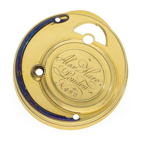 English 18 Carat gold cylinder watch with center seconds Circa 1782 English 18 Carat gold cylinder watch with center seconds Circa 1782