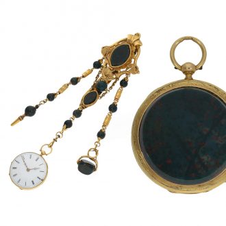Swiss 18 carat gold rare lépine pocket watch with chatelaine Circa 1850