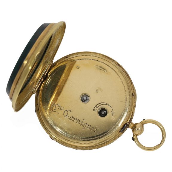 Swiss 18 carat gold rare lépine pocket watch with chatelaine Circa 1850 Swiss 18 carat gold rare lépine pocket watch with chatelaine Circa 1850