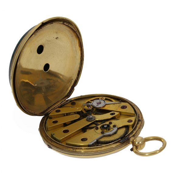 Swiss 18 carat gold rare lépine pocket watch with chatelaine Circa 1850 Swiss 18 carat gold rare lépine pocket watch with chatelaine Circa 1850
