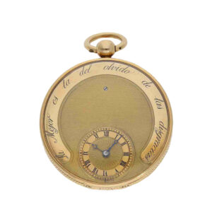 French 18 carat gold and enamel lépine watch in Tavernier case Circa 1805