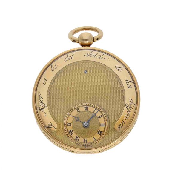 French 18 carat gold and enamel lépine watch in Tavernier case Circa 1805