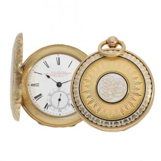 French 18 carat gold and enamel lépine watch in Tavernier case Circa 1805