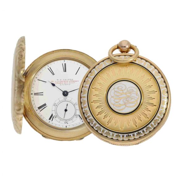 French 18 carat gold and enamel lépine watch in Tavernier case Circa 1805 French 18 carat gold and enamel lépine watch in Tavernier case Circa 1805