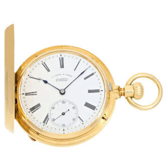Historical German gold lever with glazed movement Circa 1882