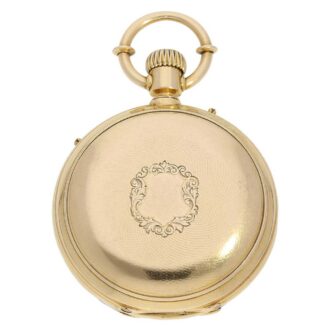 Swiss pocket watch with hidden calendar on back Circa 1880