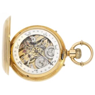 Swiss pocket watch with hidden calendar on back Circa 1880