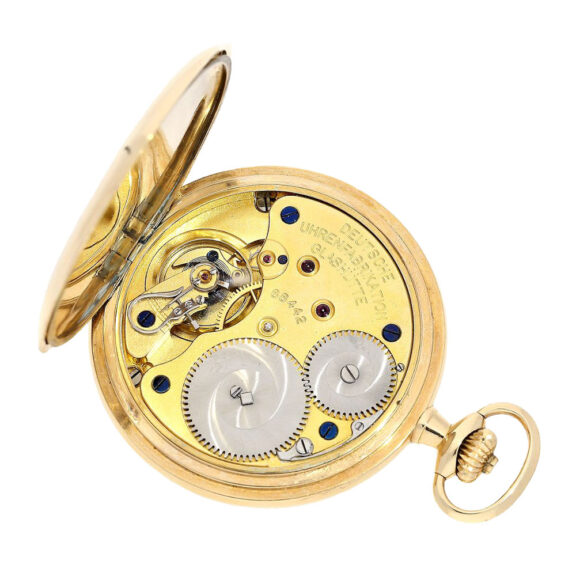 German gold lever with bleu 24 hour inscription Circa 1925 German gold lever with bleu 24 hour inscription Circa 1925