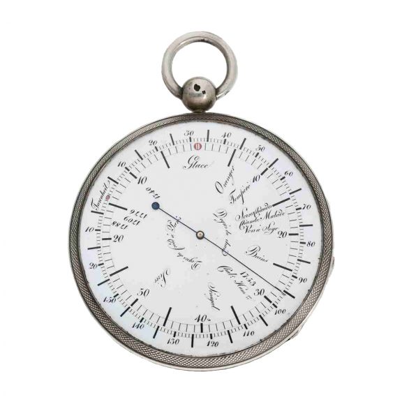 Swiss silver pocket thermometer in the manner of Houriet Circa 1830