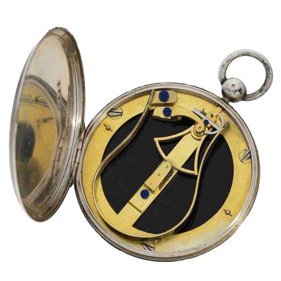 Swiss silver pocket thermometer in the manner of Houriet Circa 1830 Swiss silver pocket thermometer in the manner of Houriet Circa 1830
