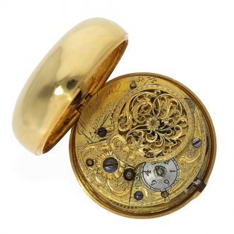 English 18 Carat gold verge watch of outstanding quality Circa 1780