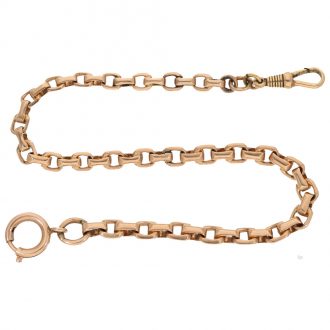 Swiss 14 carat gold hunter case watch with chain Circa 1890