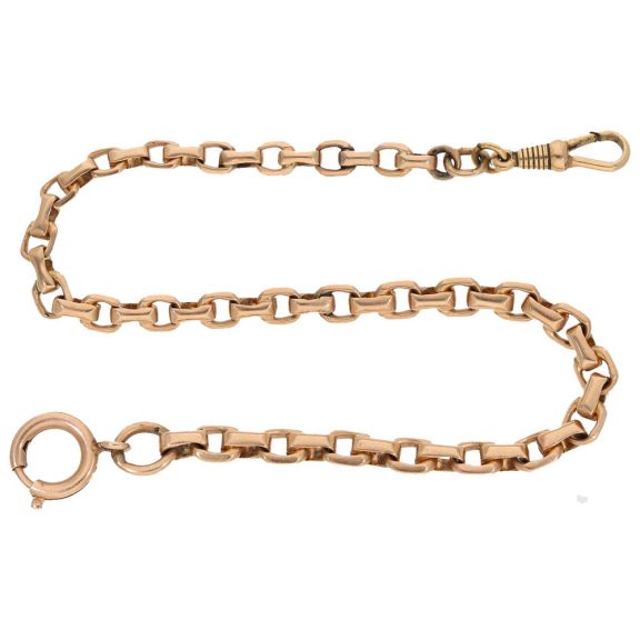 Swiss 14 carat gold hunter case watch with chain Circa 1890 Swiss 14 carat gold hunter case watch with chain Circa 1890