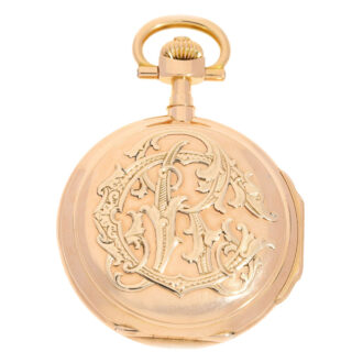 German pink gold keyless wind with monogram Circa 1900 German pink gold keyless wind with monogram Circa 1900