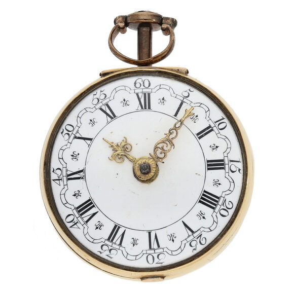 White enamel dial, known as a "Dutch Dial" White enamel dial, known as a "Dutch Dial"