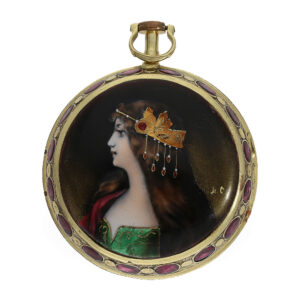 English 18 carat gold pair cased verge watch with jewels Circa 1790