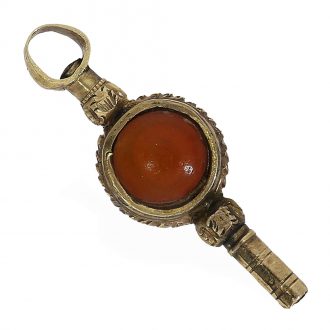 English 18 carat gold pair cased verge watch with jewels Circa 1790