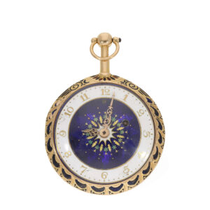 Large 18 carat gold and enamel form watch with repeater Circa 1810
