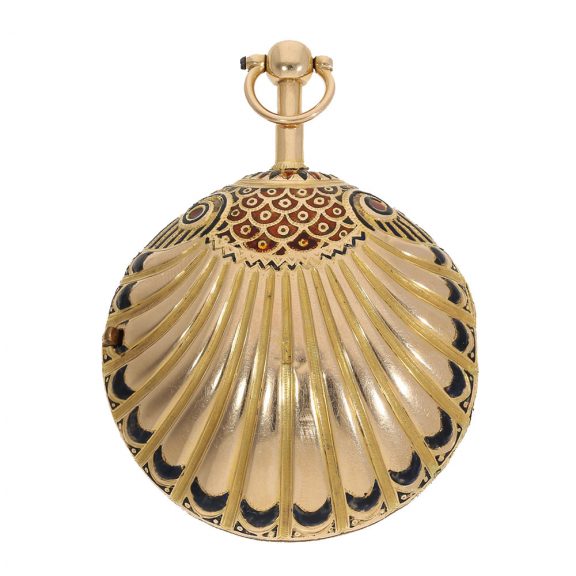 Large 18 carat gold and enamel form watch with repeater Circa 1810 Large 18 carat gold and enamel form watch with repeater Circa 1810