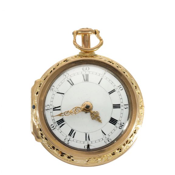 4145-English gold and enamel repoussé repeater watch Circa 1740-0137-001-Aa English gold and enamel repoussé repeater watch Circa 1740