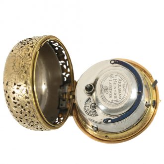 English gold and enamel repoussé repeater pocket watch Circa 1740