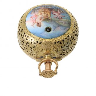 English gold and enamel repoussé repeater pocket watch Circa 1740