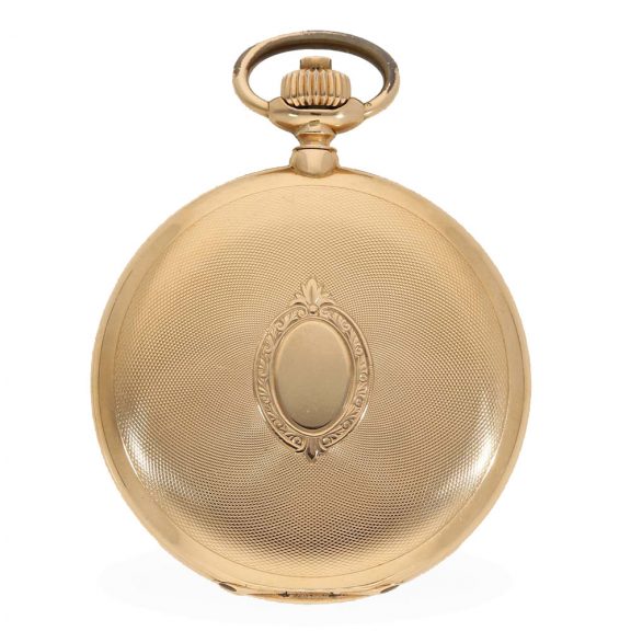 Swiss 14 carat gold elegant full hunter cased watch Circa 1920 Swiss 14 carat gold elegant full hunter cased watch Circa 1920