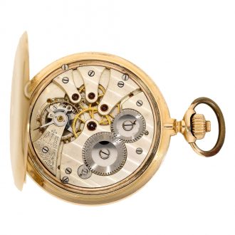 Swiss 14 carat gold elegant full hunter cased watch Circa 1920