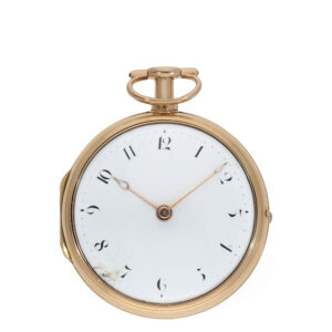 Heavy English 18 carat gold and enamel pocket watch Circa 1810