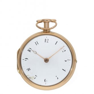 Heavy English 18 carat gold and enamel pocket watch Circa 1810