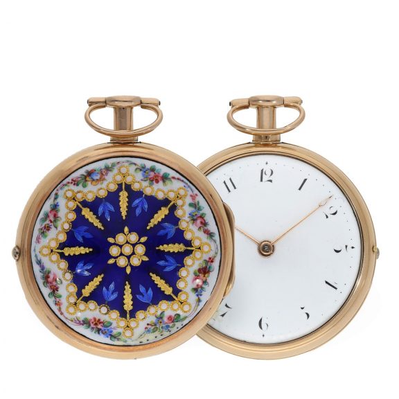 Heavy English 18 carat gold and enamel pocket watch Circa 1810 Heavy English 18 carat gold and enamel pocket watch Circa 1810