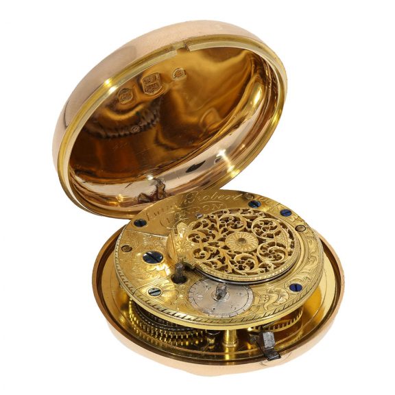 Heavy English 18 carat gold and enamel pocket watch Circa 1810 Heavy English 18 carat gold and enamel pocket watch Circa 1810