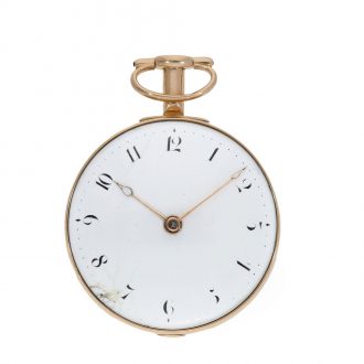 Heavy English 18 carat gold and enamel pocket watch Circa 1810