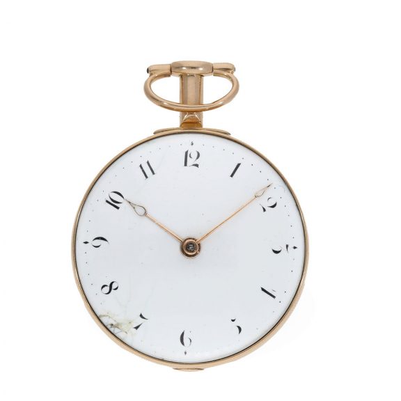 Heavy English 18 carat gold and enamel pocket watch Circa 1810 Heavy English 18 carat gold and enamel pocket watch Circa 1810