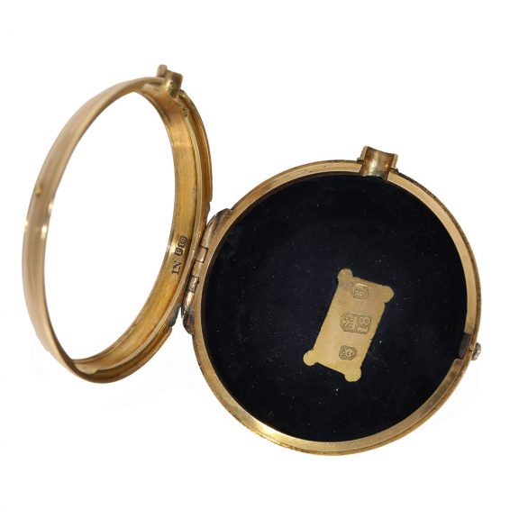 Heavy English 18 carat gold and enamel pocket watch Circa 1810 Heavy English 18 carat gold and enamel pocket watch Circa 1810