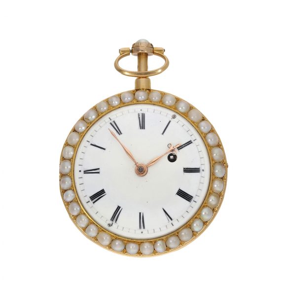 French 18 carat gold and enamel very fine verge watch Circa 1800