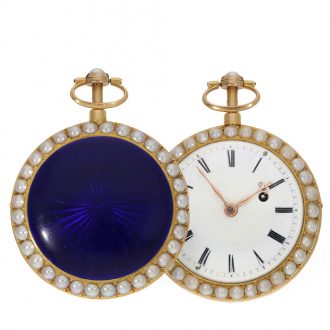 French 18 carat gold and enamel very fine verge watch Circa 1800