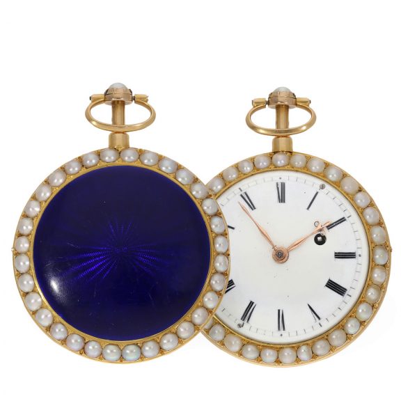 French 18 carat gold and enamel very fine verge watch Circa 1800 French 18 carat gold and enamel very fine verge watch Circa 1800