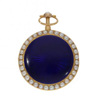 French 18 carat gold and enamel very fine verge watch Circa 1800