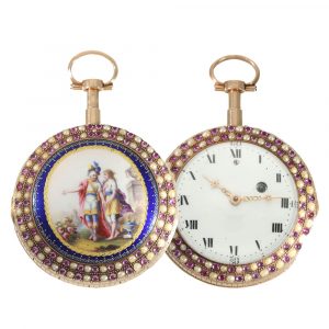 Austrian 18 carat gold and enamel verge watch Circa 1780