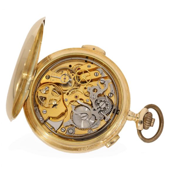 Swiss 14 carat gold full hunter cased quarter repeater watch Circa 1907 Swiss 14 carat gold full hunter cased quarter repeater watch Circa 1907