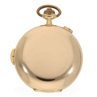 Swiss 14 carat gold full hunter cased quarter repeater watch Circa 1907