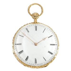 Swiss 18K gold quarter repeating cylinder watch Circa 1840